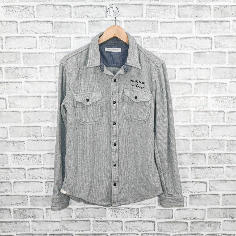 OUTERKNOWN x Malibu Farm Men's Blanket Flannel shirt in grey size Small